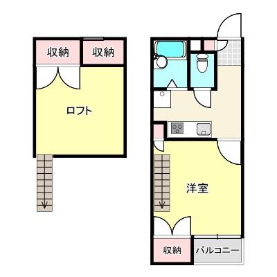 セイラBOX東貝沢B(1K/2階)の間取り写真