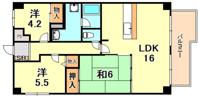 パレ清水が丘(3LDK/2階)の間取り写真