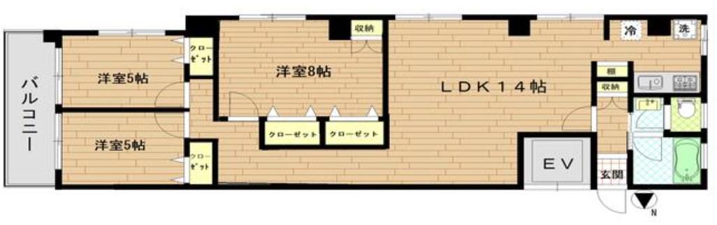 クインハイツ三田(3LDK/2階)の間取り写真