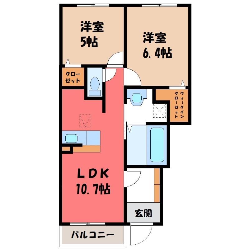 ブリランテ III(2LDK/1階)の間取り写真