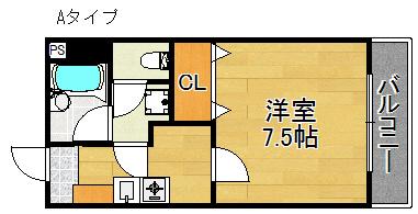 グレイスヴィラ佐野(1K/1階)の間取り写真