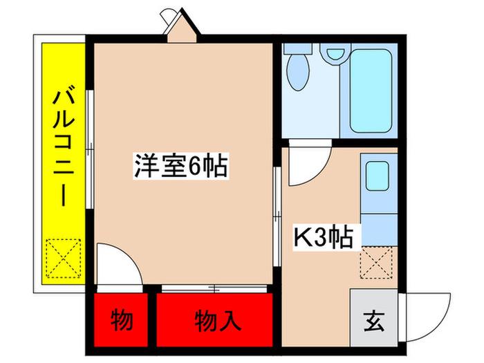 ラテンドレス(1K/2階)の間取り写真
