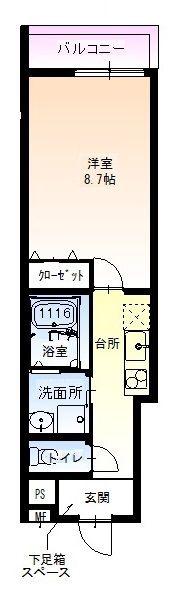 フジパレス西宮戎I番館(1K/1階)の間取り写真