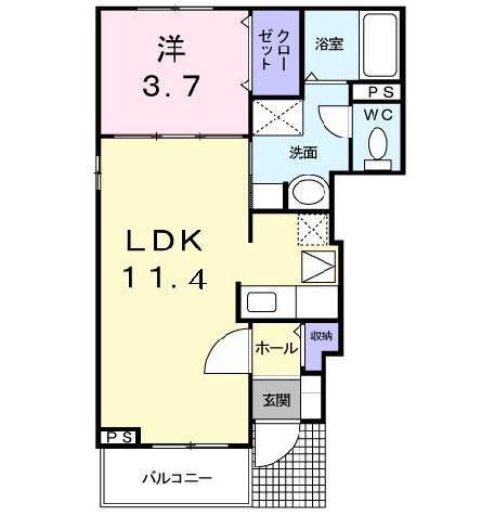 エアリー・スクエア 壱(1LDK/1階)の間取り写真