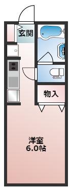 アーク吹田(ワンルーム/3階)の間取り写真