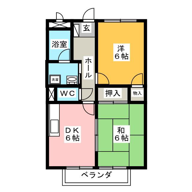 グリーンハイツタカハシ(2DK/1階)の間取り写真