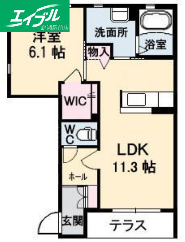 ヴィラージュ弐番館(1LDK/1階)の間取り写真