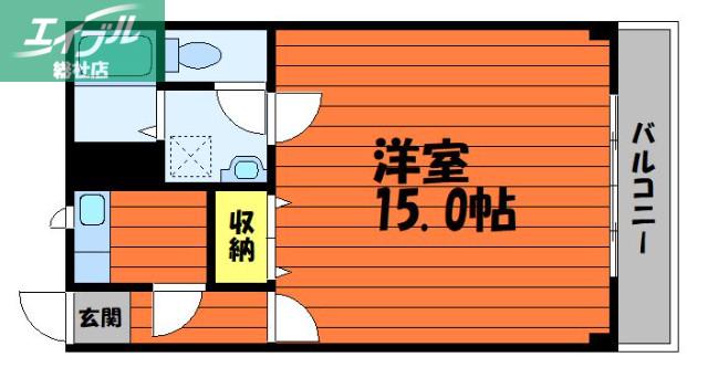 ブールバール(1K/3階)の間取り写真