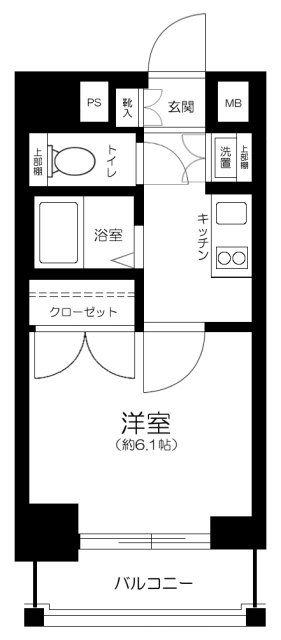 スパシエレジデンスファースト(1K/11階)の間取り写真