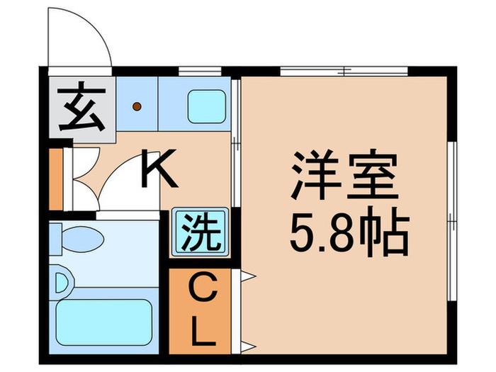 鈴木ハイツ(1K/2階)の間取り写真