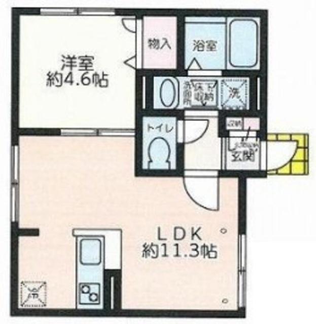 ISOLA旗の台 A棟(1LDK/1階)の間取り写真