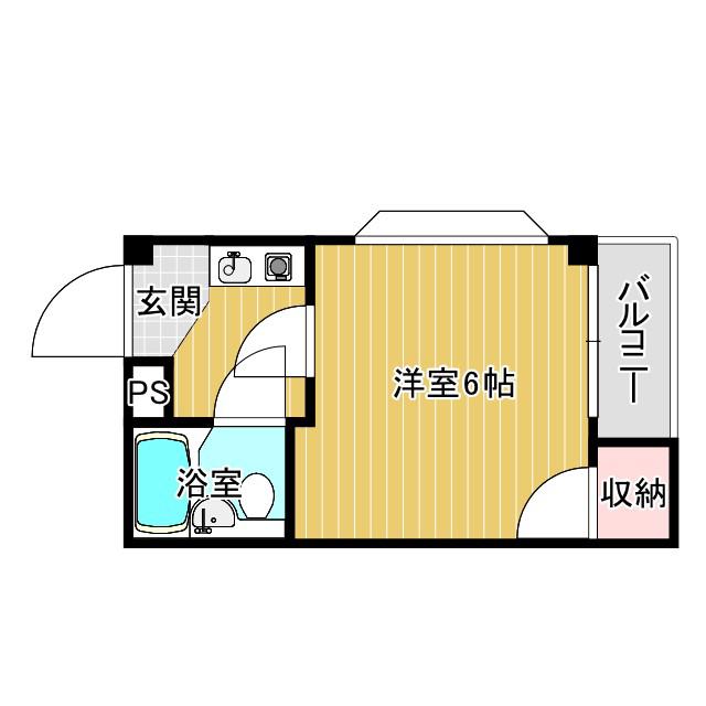 ロイヤルヴィラ(1K/1階)の間取り写真