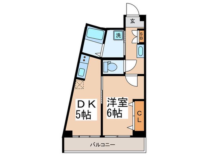 メゾンパーク大森(1DK/3階)の間取り写真