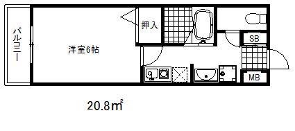 サンコーセレブコート(1K/10階)の間取り写真