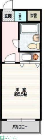 クリオ平塚参番館(ワンルーム/5階)の間取り写真
