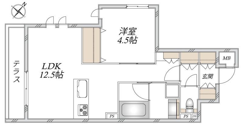 平和台4丁目メゾン(1LDK/1階)の間取り写真