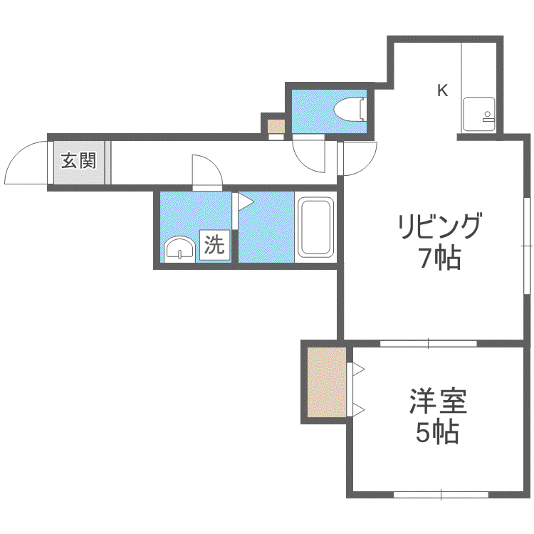 ブランネージュ(1LDK/2階)の間取り写真