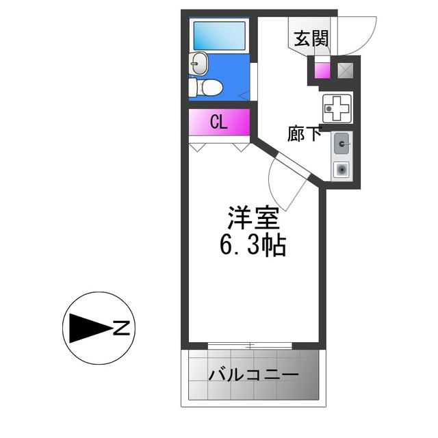 タナカハイツ(1K/3階)の間取り写真