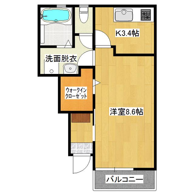 GLANDFIELD天久保A(1K/1階)の間取り写真