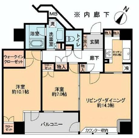 フォーシーズンズグランデ一番町(2LDK/8階)の間取り写真