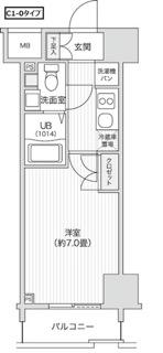 レジディア笹塚II 11階(1K/11階)の間取り写真