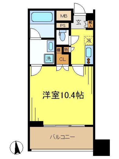 リビオ文京関口シティクロス(1K/3階)の間取り写真