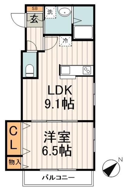 レゾ・オール(1LDK/3階)の間取り写真
