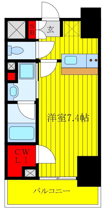 ブライズ王子(1K/3階)の間取り写真