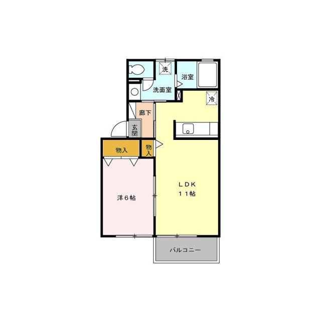 D-ROOM エスポワールN(1LDK/2階)の間取り写真