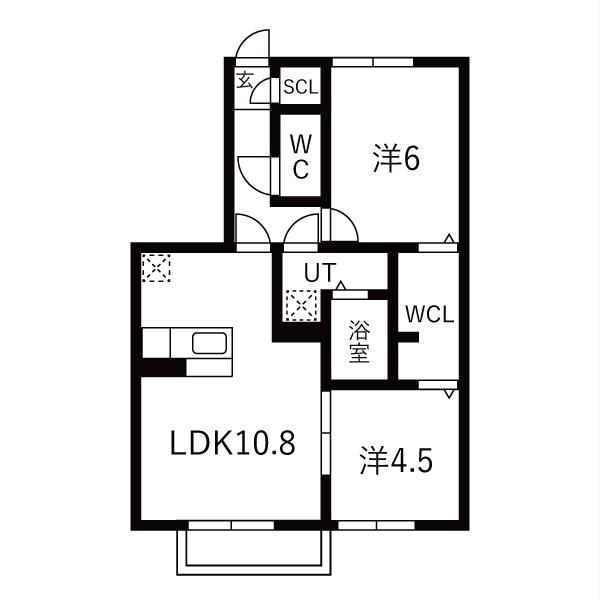 グランクラス(2LDK/1階)の間取り写真