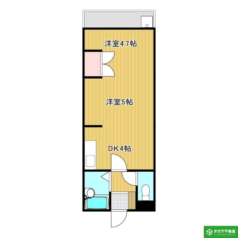 アーバンベルデ長浜(2DK/4階)の間取り写真