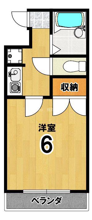 スカイロード御池(1K/2階)の間取り写真