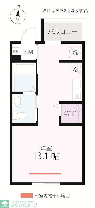 QUIET CRAB HOUSE 小島新田(ワンルーム/1階)の間取り写真