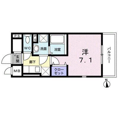 イル・グリシーヌ目黒(1K/2階)の間取り写真