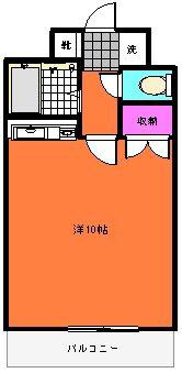 中良ビル(ワンルーム/5階)の間取り写真