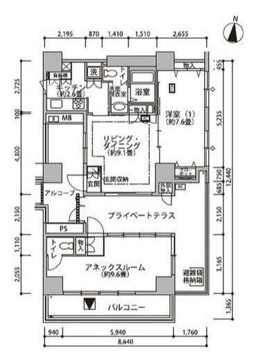 東雲キャナルコートCODAN19号棟(1LDK/9階)の間取り写真