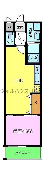 フジパレス堺大浜3番館(1LDK/2階)の間取り写真