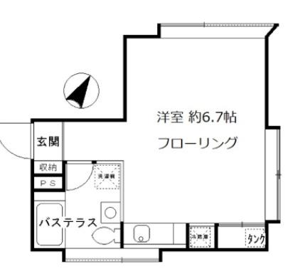 SEIRIOS白山(ワンルーム/2階)の間取り写真