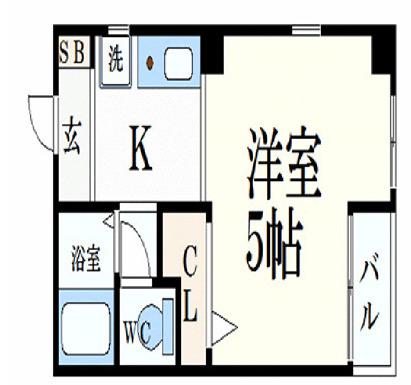 良友ハイツ(1K/3階)の間取り写真