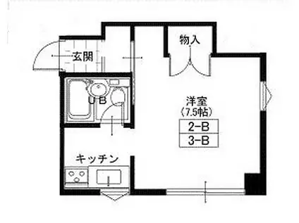 ハイツ華洛(ワンルーム/3階)の間取り写真