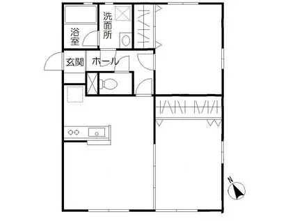 ＪＲ東北本線 盛岡駅 徒歩17分 2階建 築8年(2LDK/1階)の間取り写真