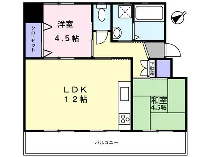 レインボーハウスさわら1(2LDK/3階)の間取り写真