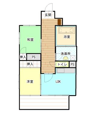 ファミール白石(2LDK/2階)の間取り写真