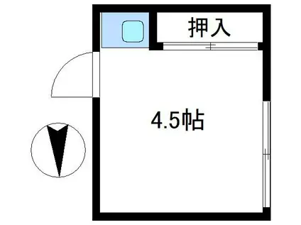 野崎荘(ワンルーム/2階)の間取り写真
