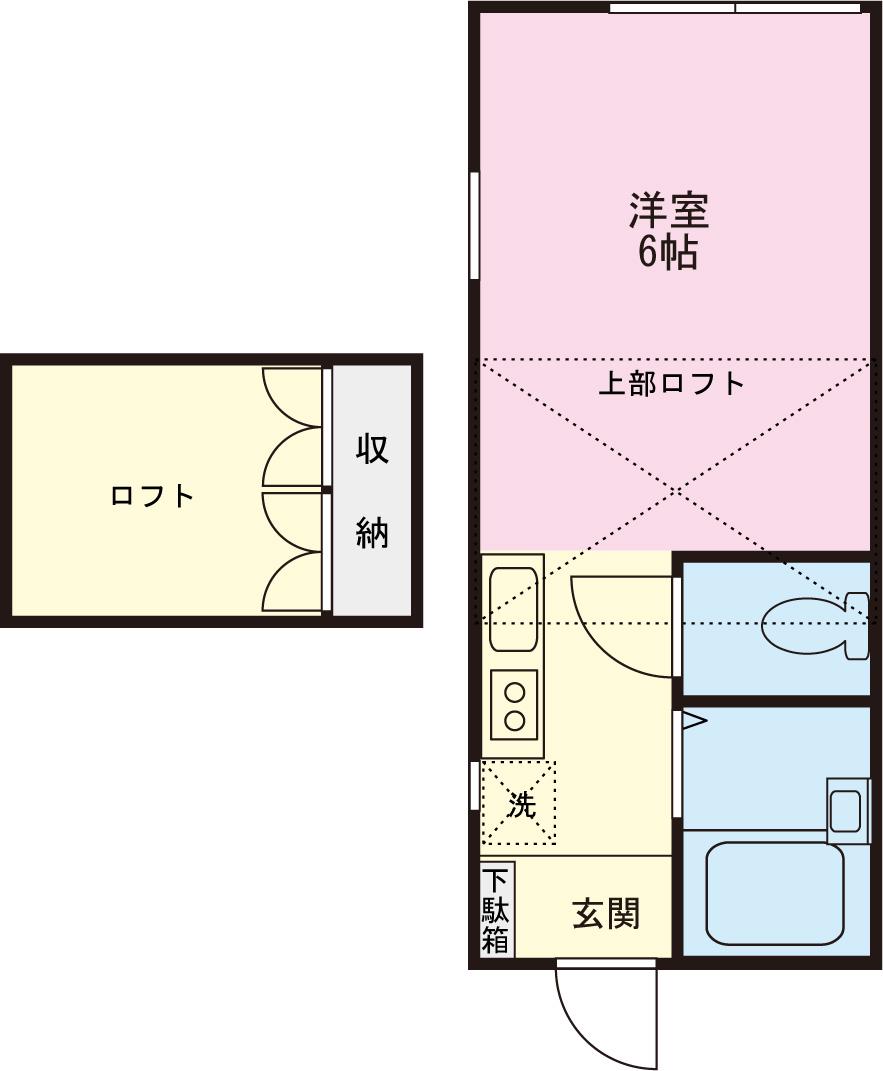 ラスティング久里浜(ワンルーム/1階)の間取り写真