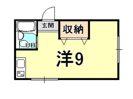 カッシーナ甲子園(ワンルーム/2階)の間取り写真