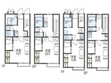 レオパレスエコハウス華園(1K/2階)の間取り写真