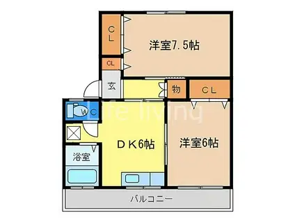 坂東マンション(2DK/2階)の間取り写真