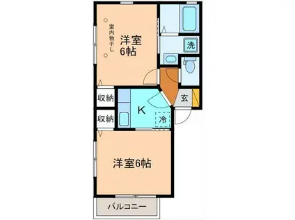 ジョイノーヴァII(2K/2階)の間取り写真