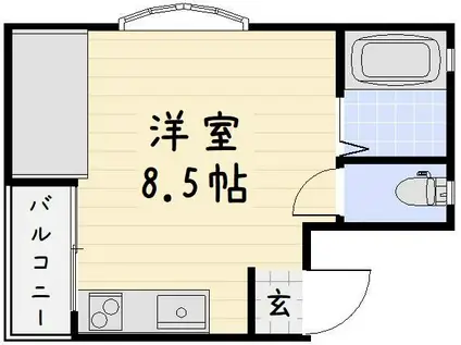 第2コーポあけみ(ワンルーム/3階)の間取り写真